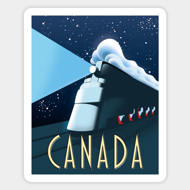 Canada Locomotive travel poster Magnet by nickemporium1